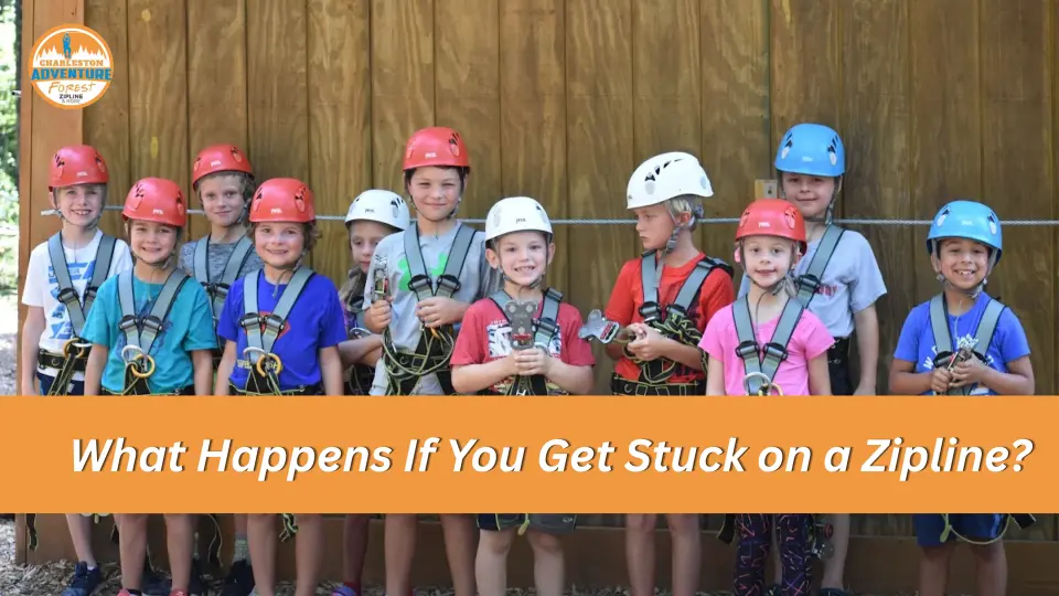 KIds are ready for zipline adventure
