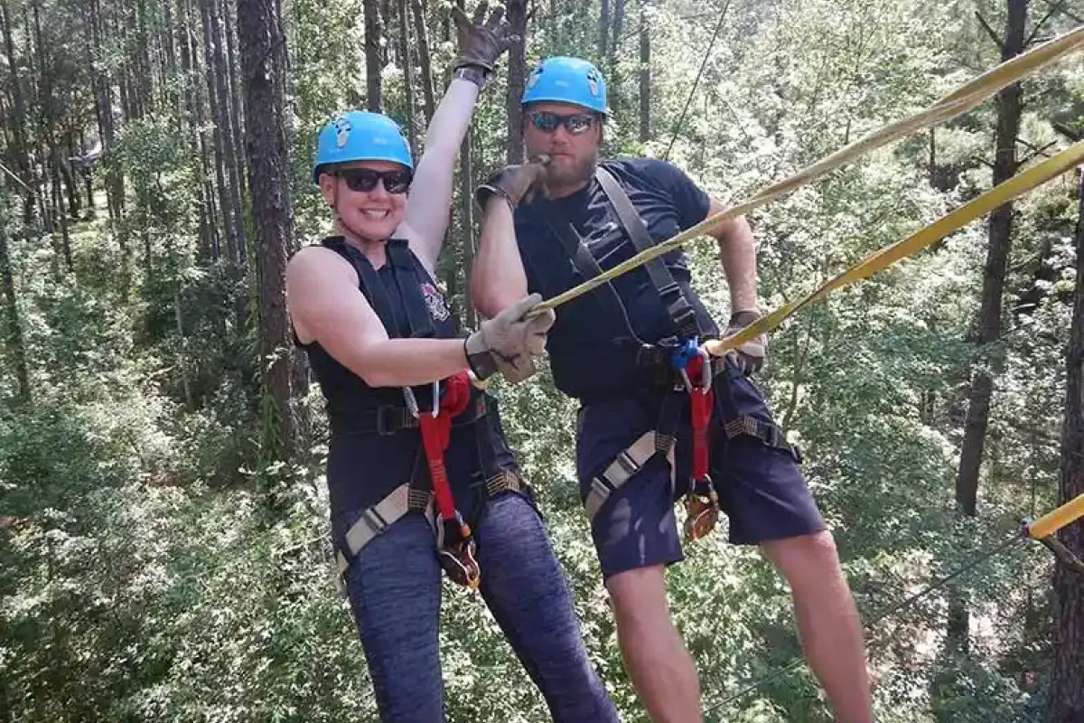 Corporate team building zipline experience