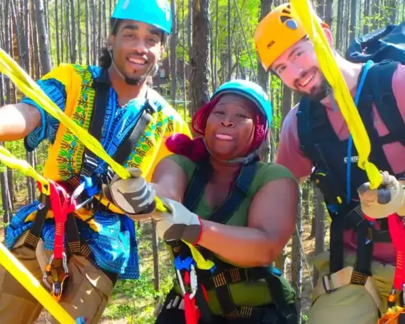 "Team building Charleston corporate group on zipline canopy tour"