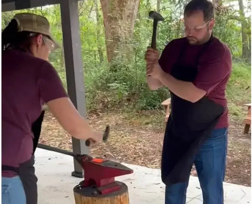 Blacksmithing at Charleston adventure forest