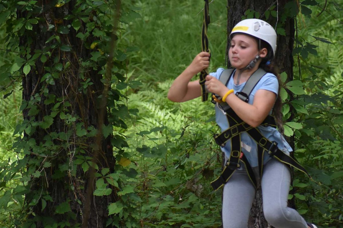 College group ziplining at Charleston Adventure Forest